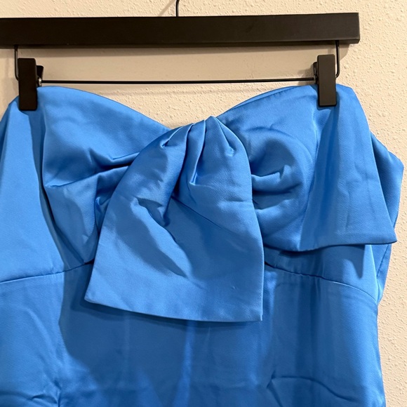 Lilly Pulitzer NWT Size 14 Morelle Blue Carlynn Strapless Satin Mini Dress Party - Picture 9 of 9